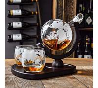 Mikamax - Ensemble carafe Globe Decanter Deluxe 850 ml, 2 verres, transparent