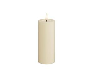 Deluxe Homeart Bougie d'intérieur LED sans flamme - Crème - Technologie Real Flame - Bougie à piles (5 x 12,5 cm)