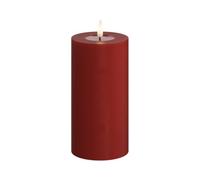 Deluxe Homeart Bougie d'intérieur sans flamme LED - Rouge - avec technologie Real Flame™ - Bougie à piles (7,5 x 15 cm)
