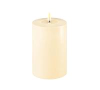 Deluxe Homeart - Bougie LED d'intérieur avec flamme réaliste sur un miroir en cire véritable - Lumière blanche chaude - Crème - 10 x 15 cm