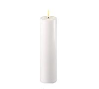 Deluxe Homeart - Bougie LED d'intérieur avec flamme réaliste sur un miroir en cire véritable - Lumière blanche chaude - Blanc - 5 x 20 cm
