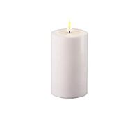 Deluxe Homeart - Bougie LED d'intérieur avec flamme réaliste sur un miroir en cire véritable - Lumière blanche chaude - Blanc - 7,5 x 12,5 cm