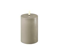 Deluxe Homeart - Bougie LED d'intérieur avec flamme réaliste sur un miroir en cire véritable - Lumière blanche chaude - Sable - 10 x 15 cm