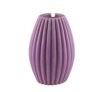 Deluxe Homeart Bougie LED sans flamme à rayures - Avec technologie Real Flame™ - Bougie à piles (10 x 15 cm, violet)