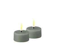 Deluxe Homeart Ensemble de bougies chauffe-plat LED sans flamme pour intérieur - avec technologie Real Flame️ - Bougie alimentée par piles (vert salvie) (RF-0---)
