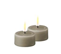 Deluxe Homeart Lot de bougies chauffe-plat LED sans flamme d'intérieur - Avec technologie Real Flame - Bougie à piles (sable)