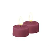Deluxe Homeart Real Flame™ Ensemble de bougies chauffe-plat à LED sans flamme pour intérieur Fonctionne avec piles Magenta