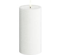 Deluxe Homeart Unique LED Candles Bougie sans flamme faite à la main en cire véritable Blanc avec technologie 3D Real Flame 7,5 x 15 cm