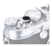 Deluxe Métallique Soft Déclencheur pour Fujifilm X-Half GFX100RF X-PRO3 X-PRO2 X-PRO1 etc. Appareils Photo (Gris avec Noir Microfibre Cuir Surface)