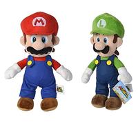 Deluxe Paws Simba Toys Peluche officielle Super Mario Bros Mario et Luigi 20 cm