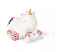 Deluxe Paws Snugy Babies Peluche 5 en 1 Peluche avec 4 bébés dans Le Ventre (Snugy Licorne)