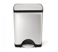 DELUXE Poubelle de cuisine rectangulaire 38L INOX