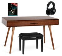 Deluxe Set 88 Touches Clavier Table Piano Numerique avec banc USB MIDI Noyer