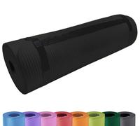 Deluxe Tapis de yoga antidérapant et sangle de transport rembourrée extra épais 15 mm - Tapis de gymnastique de qualité supérieure avec poignée de transport pour la maison et l'extérieur - Convient