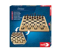 Noris – Jeu Échecs et Dames – 606104577 – Deluxe en bois – Multicolore – à partir de 6 ans