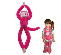 Deluxebase EcoBuddiez Tree Huggers - Singe-Écureuil Rose de Peluche bébé à Suspendre de 72 cm fabriquée en Bouteilles Plastique recyclées. Jouet Doux & écologique, Cadeau Parfait pour Les Enfants.