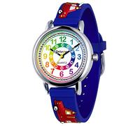 Delycazy Montre Enfant, 12 et 24 Heures Mouvement à Quartz Montre pour Enfants Fille Garçon, Cadeau Fille Garçon 4 5 6 7 8 Ans