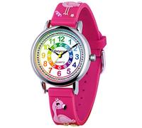 Delycazy Montre Enfant, 12 et 24 Heures Mouvement à Quartz Montre pour Enfants Fille Garçon, Cadeau Fille Garçon 4 5 6 7 8 Ans