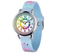 Delycazy Montre Enfant, 12 et 24 Heures Mouvement à Quartz Montre pour Enfants Fille Garçon, Cadeau Fille Garçon 4 5 6 7 8 Ans