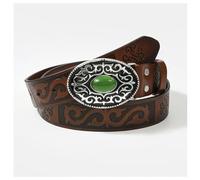 Delyx Ceinture Noire Femme Style éMeraude Marqueté, Ceinturon Cuir Homme Ceinture Cuir Homme, Ceinture Unisexe De Mode DéContractéE,Brown