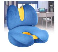 Delyx Coussins pour SièGe Et Dossier, (Coussin Siege+Coussin Dos) Maintien Hanche Et Taille,DéTachable, Mousse MéMoire, Respirant, Coussin Dos, AméLiorer Le Confort du SièGe,Blue