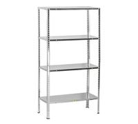 DEMA Étagère à vis 4 étages 145 x 75 x 30 cm - Étagère de rangement galvanisée universelle pour cave, atelier, garage, stable et robuste