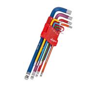 DEMA Lot de 9 clés coudées à 6 pans creux Multicolore