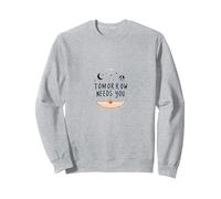 Demain a Besoin d'un Soutien inspirant en matière de santé mentale Sweatshirt, Unisexe pour Adultes, Gris Chiné, L