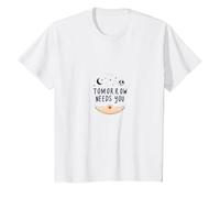 Demain a Besoin d'un Soutien inspirant en matière de santé mentale T-Shirt, Enfant, Blanc, 3 Ans
