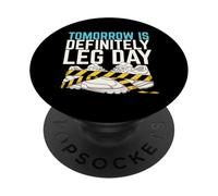 Demain, C'est définitivement Leg Day Fitness Squat Gym Goer PopSockets PopGrip Adhésif