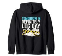 Demain, C'est définitivement Leg Day Heavy Squat Rack Powerlifter Sweat à Capuche