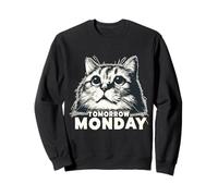Demain Lundi Chat Paresseux Mème Japonais Sweatshirt