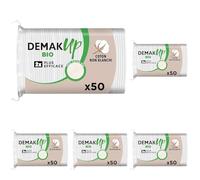 Demak'Up Adapt Bio Cotons à Démaquiller - Visage et Yeux - 100% Fibres de Coton Naturelles Biologiques et non Blanchies - Certifiés GOTS - 50 Cotons (Lot de 5)