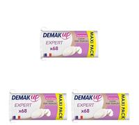 Demak'Up Expert Ovales Cotons à Démaquiller - Visage et Yeux - 100% Fibres de Coton Naturelles - 68 Cotons (Lot de 3)