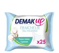DEMAK'UP - Lingettes Douces Micellaires pour Peaux Normales, Nettoyage Efficace et Coton Ultra-Doux (Paquet 25) - Le Lot De 3
