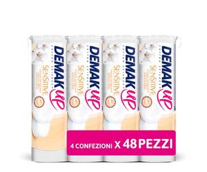 Demak'Up Sensitive - Coton à démaquiller Ovale - lot de 4 paquets de 48 cotons