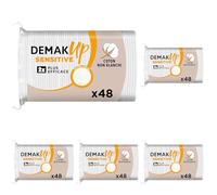 Demak'Up Sensitive Ovales Cotons à Démaquiller - Visage et Yeux - 100% Fibres de Coton Naturelles - 48 Cotons (Lot de 5)