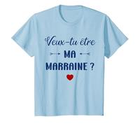 Demande Annonce Marraine Amie Veux-tu Être Ma Marraine T-Shirt, Enfant, Bleu Céleste, 4 Ans
