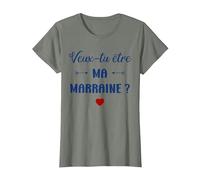 Demande Annonce Marraine Amie Veux-tu Être Ma Marraine T-Shirt, Femme, Vert Kaki chiné, L