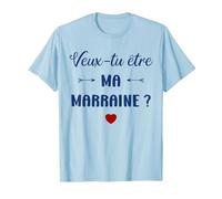 Demande Annonce Marraine Amie Veux-tu Être Ma Marraine T-Shirt, Homme, Bleu Céleste, S