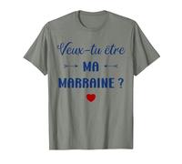 Demande Annonce Marraine Amie Veux-tu Être Ma Marraine T-Shirt, Homme, Vert Kaki chiné, S