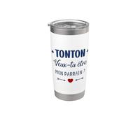 Demande Annonce Parrain tonton Veux-tu Être Mon Parrain Gobelet isotherme en acier inoxydable double paroi