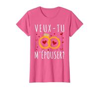 Demande De Mariage Surprise Veux-tu M'épouser T-Shirt, Femme, Rose Chiné, L