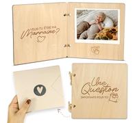 Demande marraine & demande parrain en bois avec enveloppe | Veux-tu être ma marraine/mon parrain ? | Cadeau marraine parrain original avec photo bébé