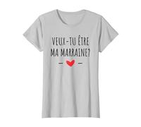 Demande Marraine - Veux-tu Être Ma Marraine T-Shirt, Femme, Argent, 3XL
