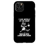 Demande-Moi si Je Vais Bien, on rit Tous Les Deux avec Un drôle de Raton Laveur rétro des années 90 Coque pour iPhone 11 Pro