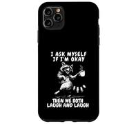 Demande-Moi si Je Vais Bien, on rit Tous Les Deux avec Un drôle de Raton Laveur rétro des années 90 Coque pour iPhone 11 Pro Max