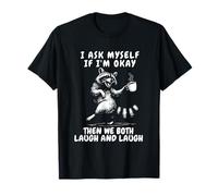 Demande-Moi si Je Vais Bien, on rit Tous Les Deux avec Un drôle de Raton Laveur rétro des années 90 T-Shirt