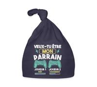 Demande Parrain Gamer Annonce Cadeau Baptême Bonnet Bébé Coton Bio