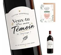 Demande Témoin Mariage, Carte à Gratter et Étiquette Bouteille | Pour inviter une amie, un ami, une sœur ou un frère lors d’un dîner, des fiançailles ou des préparatifs de mariage